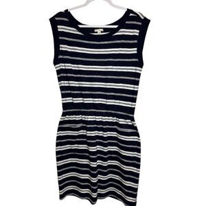 Gap Women's Sleeveless Striped Dress Blue Knee Length Casual S